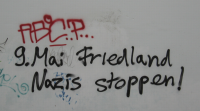 Graffiti in Göttingen: 9. Mai Friedland Nazis stoppen!