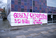 Mobigraffiti für Demo gegen G20 Hausdurchsuchungen in Göttingen