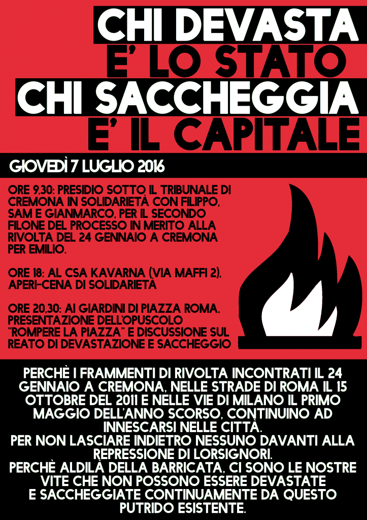 Da Roma a Cremona per la giornata di solidarietà del 7 luglio