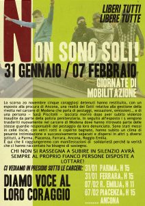 Domenica 7 Febbraio - Fuori le carceri di Reggio Emilia e Piacenza
