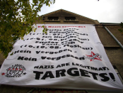 Göttingen, JuZI. November 2008: Transparent zum Siempre Antifascista