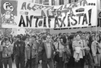 Bild: Alerta Antifaxista! Antifa-Demo in Bilbao, Baskenland.