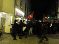 Rangelei in der Innenstadt, Solidemo Göttingen