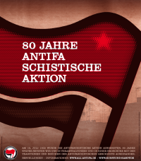 Broschüre und Plakat 80 Jahre Antifa