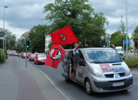 Geschichts-Bus beim Autokorso gegen Rassismus, Göttingen 7.7.2012