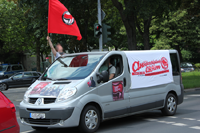 Geschichtsbus beim Autokorso gegen Rassismus, Göttingen 7.7.2012