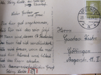 Postkarte aus einem Lager von Hans Leicher an Gustav Kuhn, 1933