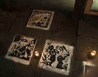 Gesprühte Bilder am Mahnmal Gesprühte Bilder am Mahnmal