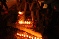 Rote Nelken am Mahnmal Rote Nelken am Mahnmal