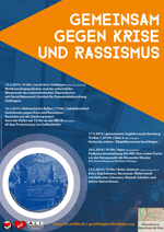 Gemeinsam gegen Krise und Rassismus Plakat