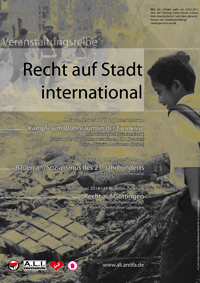 Plakat Recht auf Stadt international