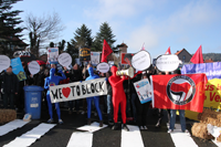 Symbolische Blockade in Güntersen