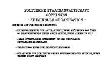 Datenblatt der Politischen Staatsanwaltschaft