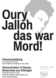 Oury Jalloh - das war Mord Plakat 2020