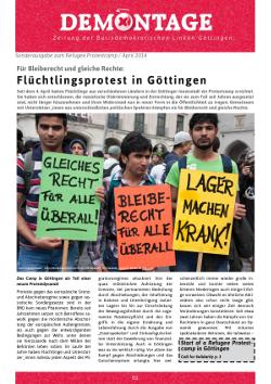 Zeitung zum Refugee Protestcamp