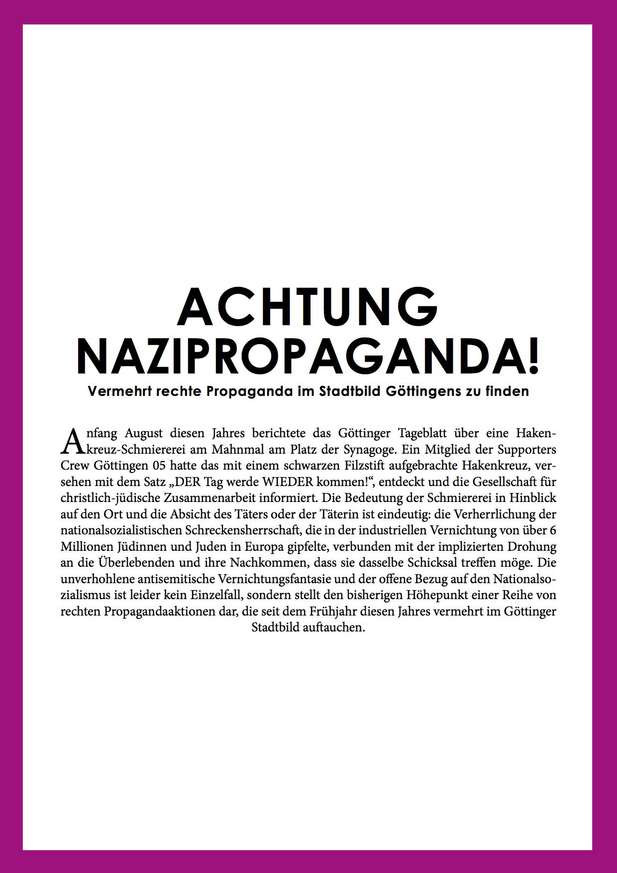 ACHTUNG NAZIPROPAGANDA!