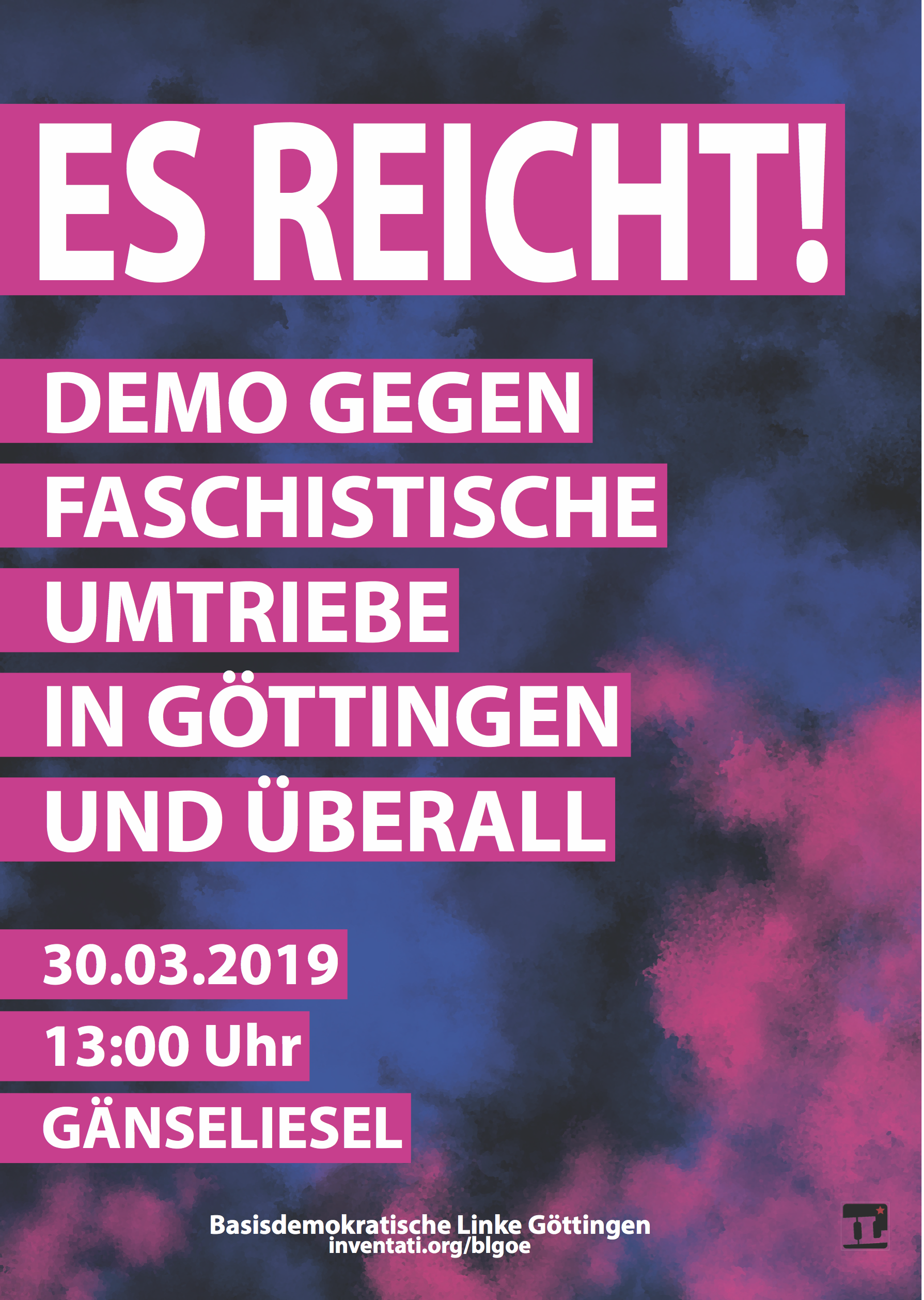 Demoplakat "Es Reicht!"