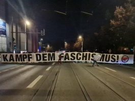 Blockade von Antifas am 7.11.2022 in Leipzig