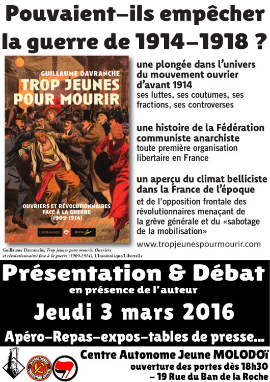 conférence Trop Jeunes Pour Mourir