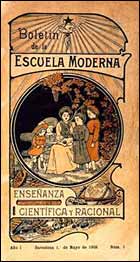 Portada del boletín de la Escuela Moderna