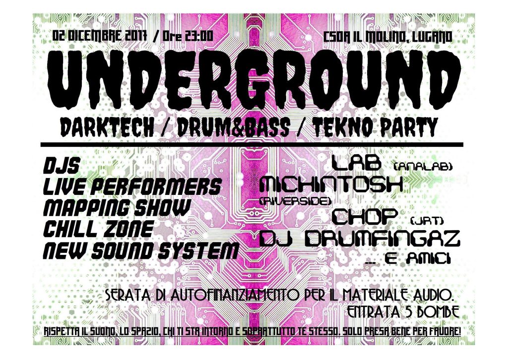 02.12.2017 - Underground Darktech / D'N'B / Tekno Party