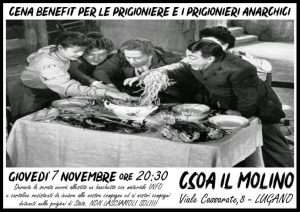 07.11.2019 - Cena Benefit per le prigioniere e prigionieri anarchici