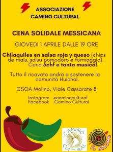 Giovedi 1 aprile - Cena messicana e musica