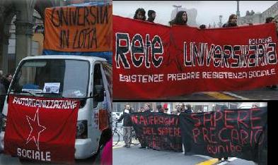 spezzone dell'università in lotta